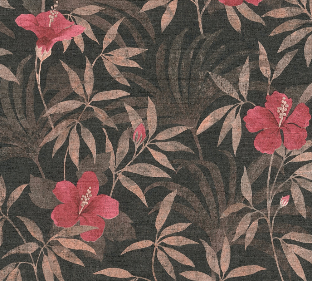 AS Vliestapete Blumentapete braun 380283