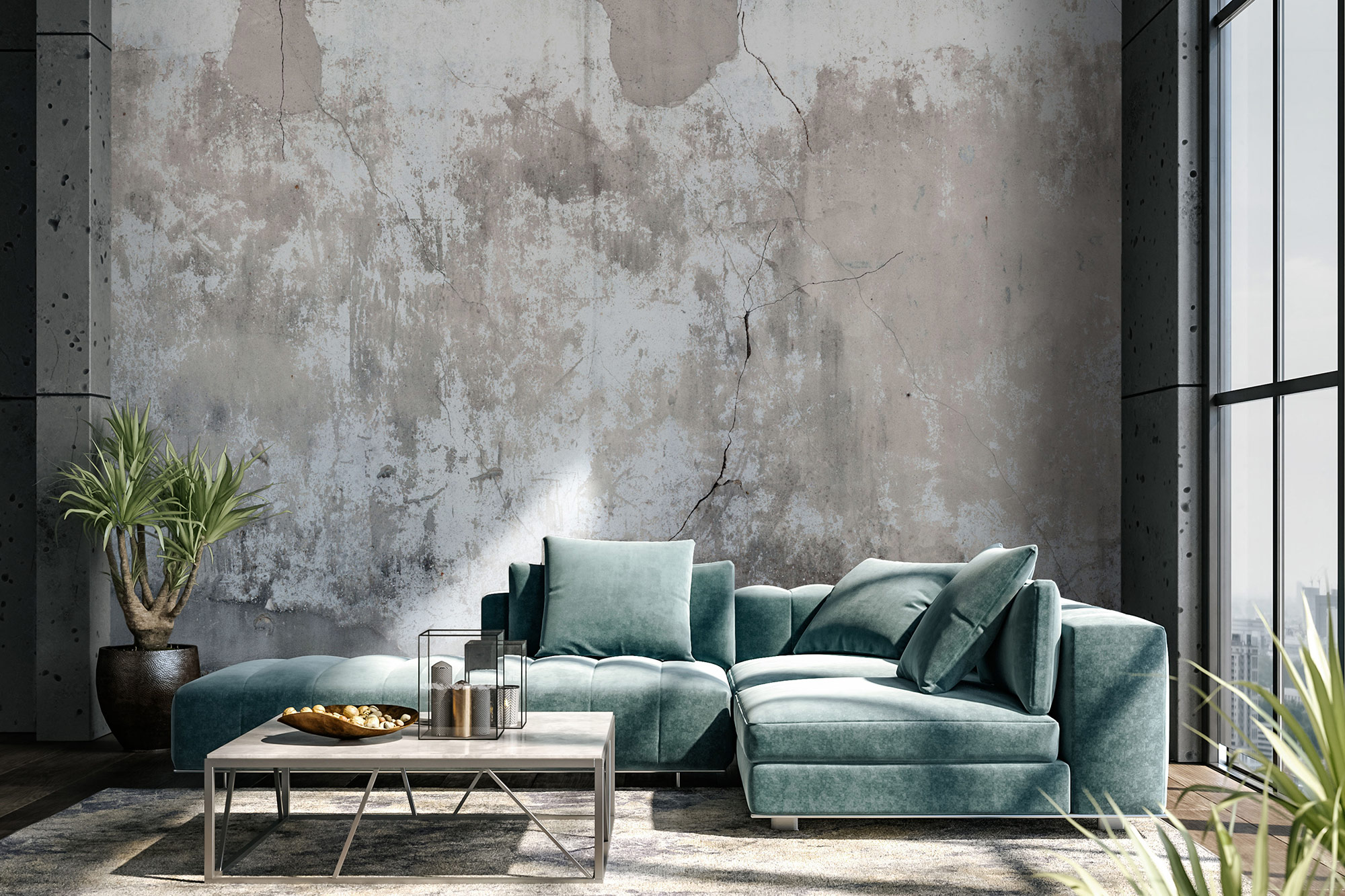 Erismann Fototapete Imitations 2 Wand Beton grau 222610