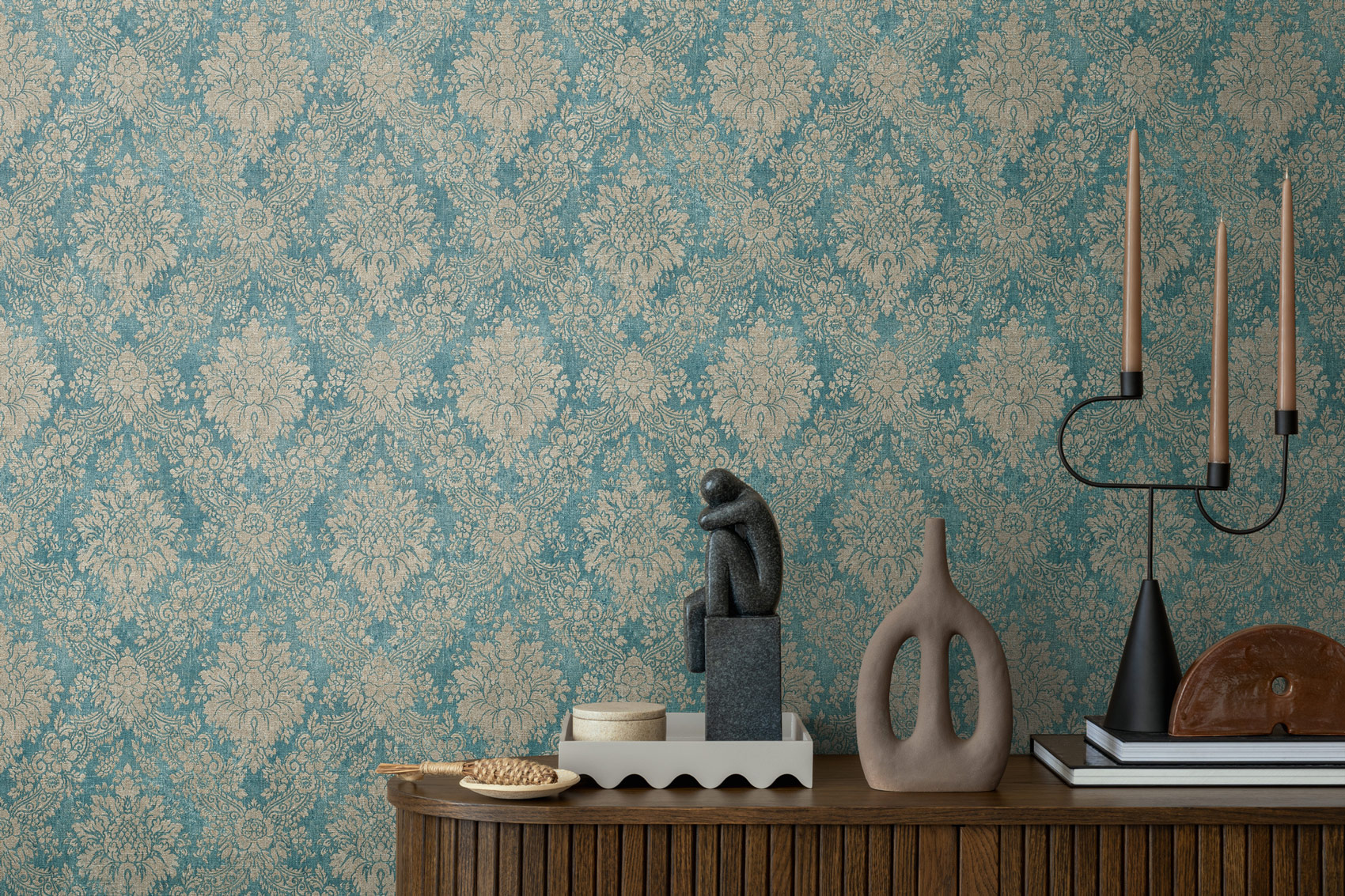 AS Vliestapete Secret Garden Barocktapete blau 336075