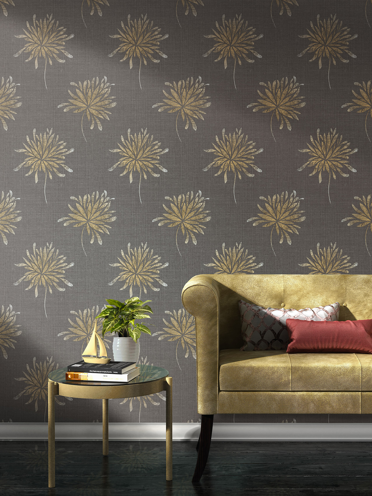 Rasch Vliestapete Andy Wand Blume Blüte Metallisch 649024