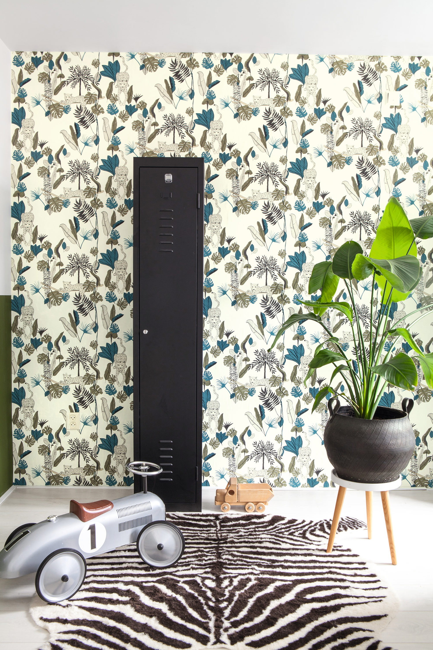 Rasch Vliestapete Club Botanique Leoparden  grün 540345