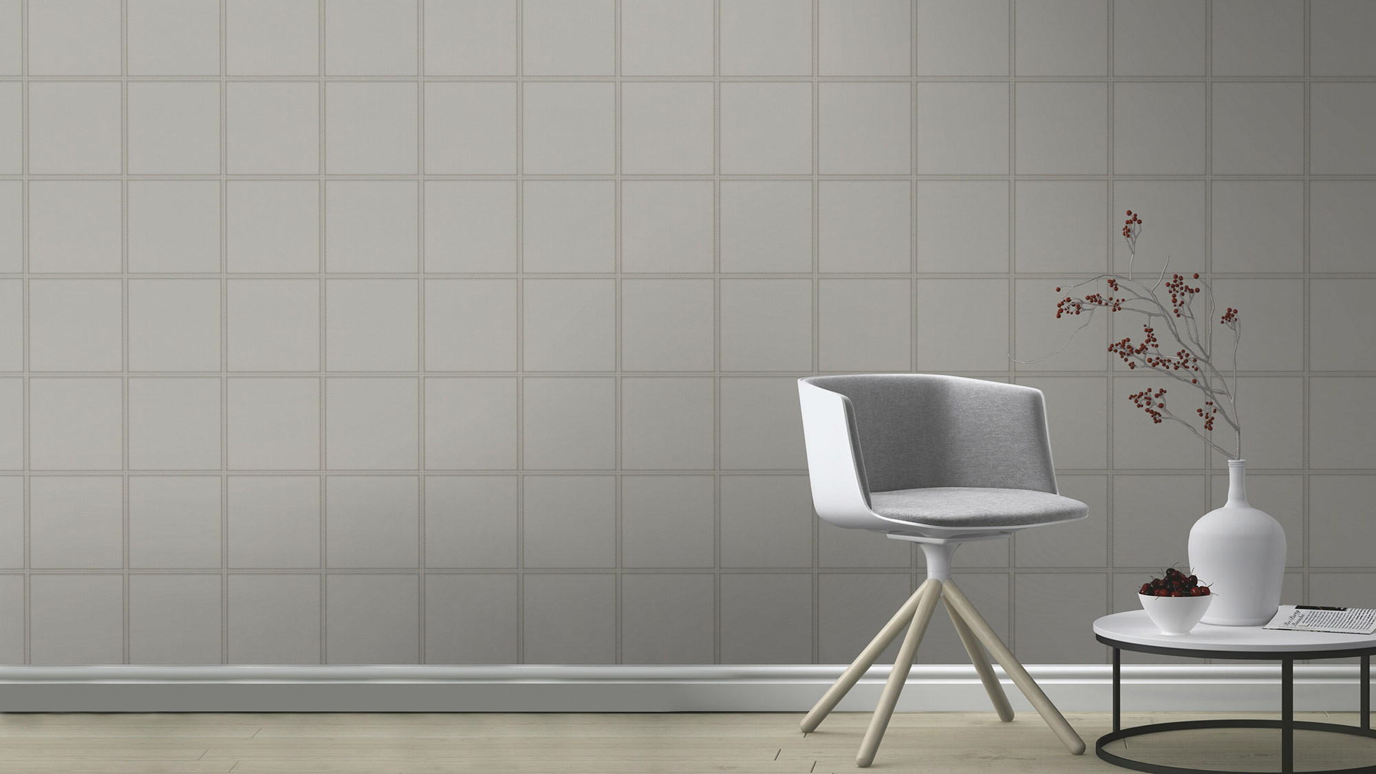 Rasch Vliestapete Club Karo Lederimitat Lederoptik 419009