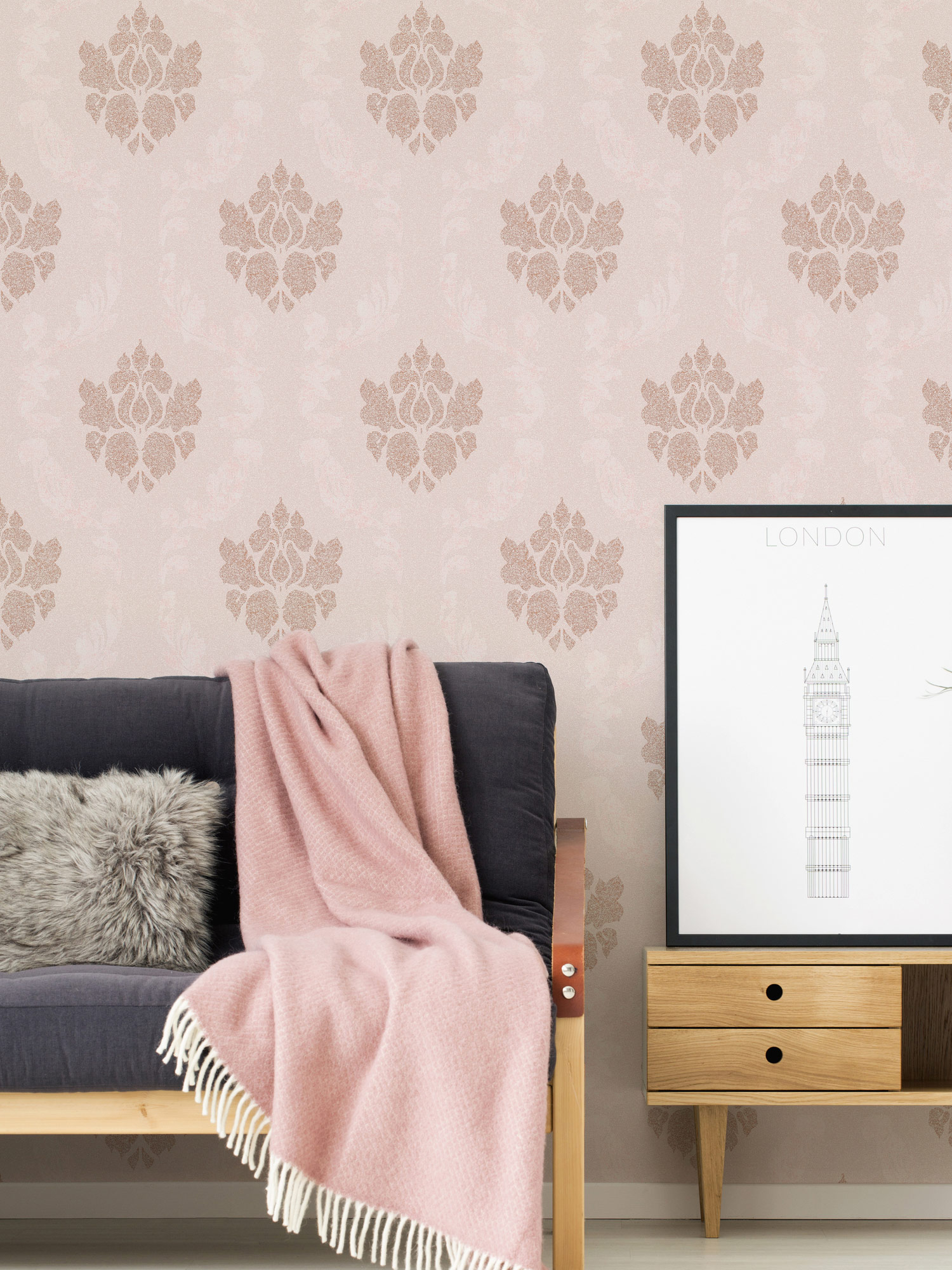 AS Vliestapete New Elegance rose Barocktapete 375525