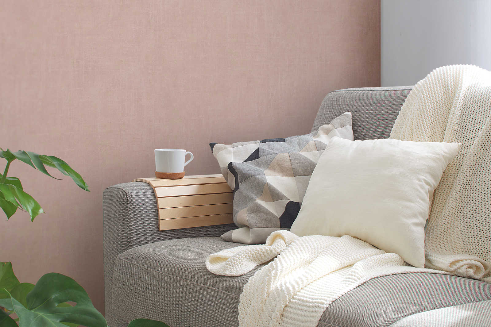 AS Vliestapete Unitapete metallic rose 380246