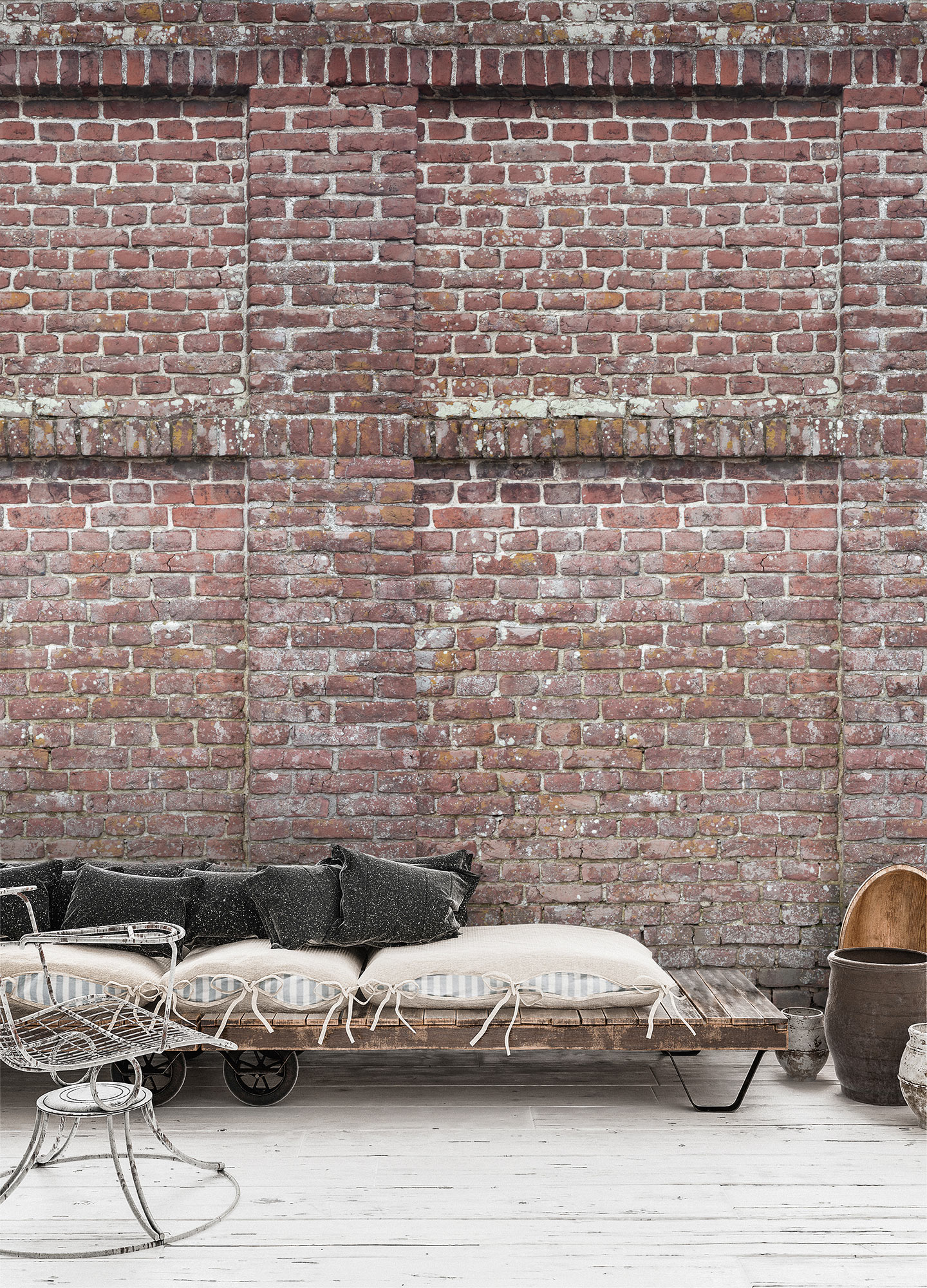 Grandeco Wandbild EINE ROLLE EIN MOTIV Burgmauer A42901