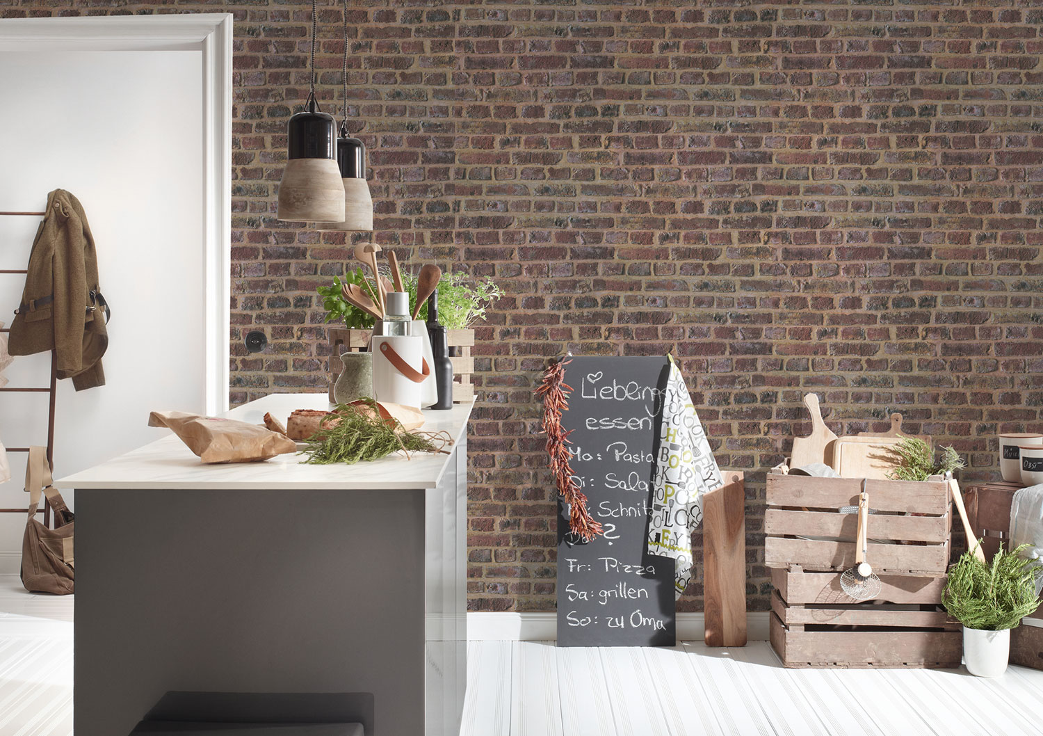 Thomas Vlies-Tapete Mauer Stein rot TLT019 - 369791